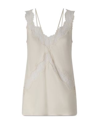 Lydia Lace Trim Sleeveless Top