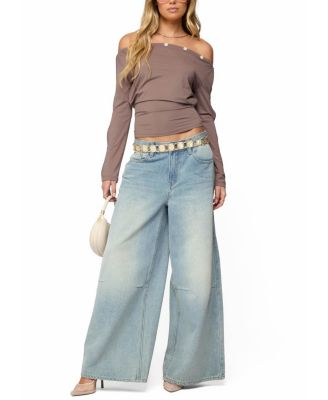 Ronee Off Shoulder Button Cutout Top