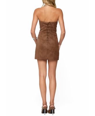 Carina Strapless Faux Suede Mini Dress