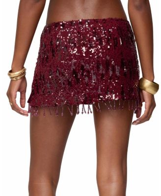 Dalis Fringed Sequin Mini Skirt