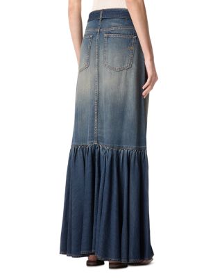 Guardiano Denim Ruffled Skirt