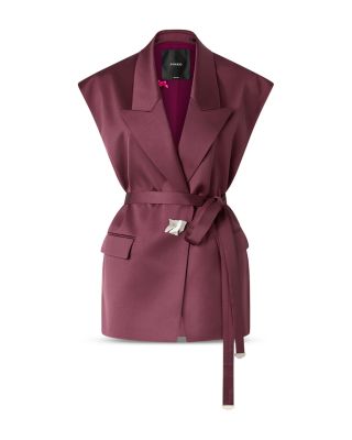 Satin Sleeveless Jacket Top