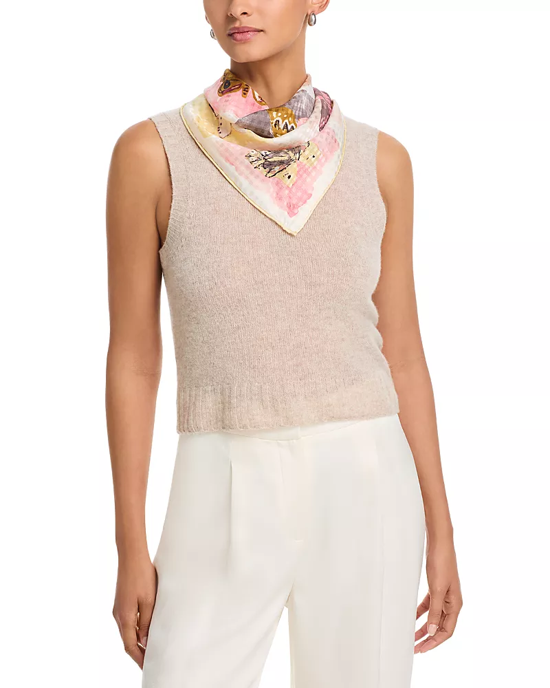 Fraas Butterfly Print Silk Square Scarf