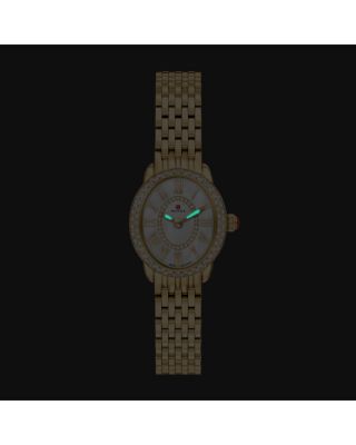 Serein Oval Diamond 18K Gold-Plated Watch, 24mm x 27mm