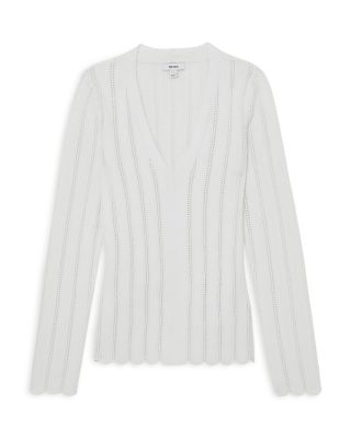 Loui V Neck Scallop Edge Jumper