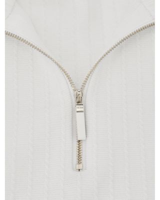 Aldershot Half Zip Funnel Textured Jumper Sweater