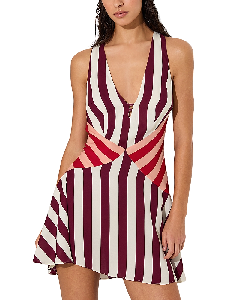Reiss Esme Printed Stripe Flippy Dress