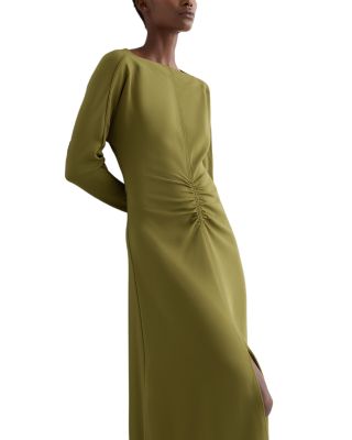 Adrianna Ruched Long Sleeve Midi Dress