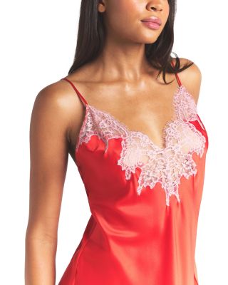 Silk Blend Lace Trim Mini Slip Dress
