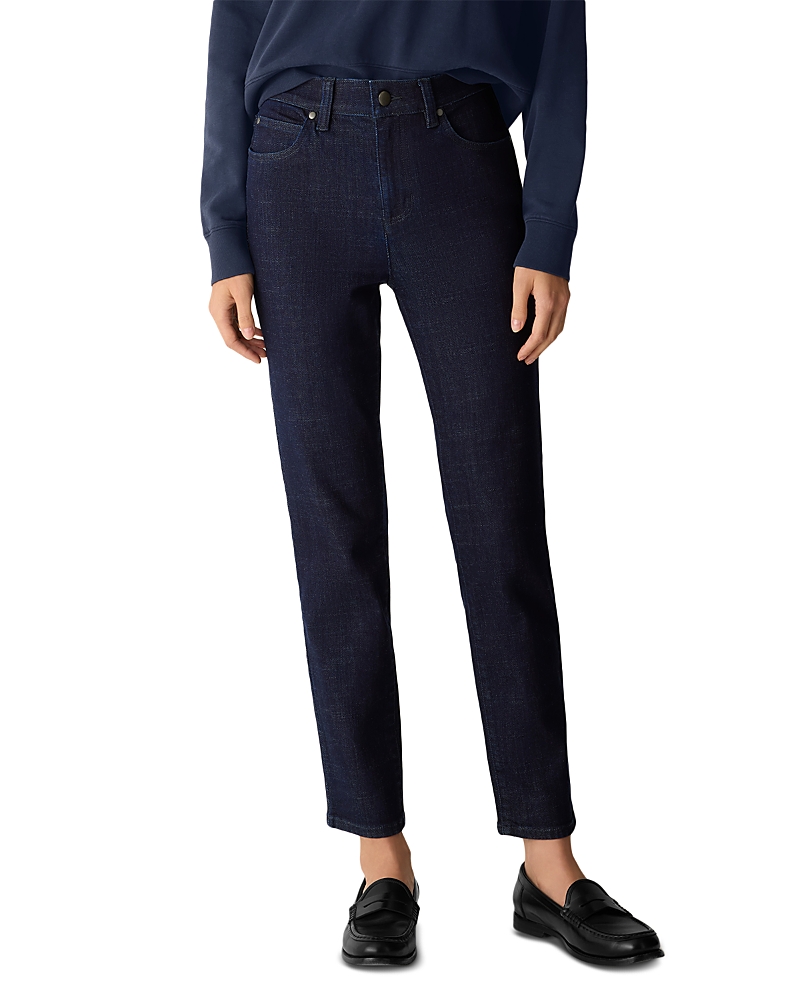 Eileen Fisher High Rise Slim Ankle Jeans in Deep Indigo