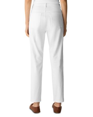 High Waist Slim Ankle Jeans in White