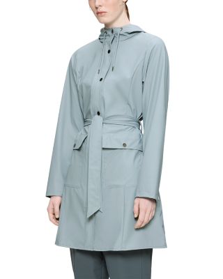 Curve Hooded Belted Waterproof Jacket
