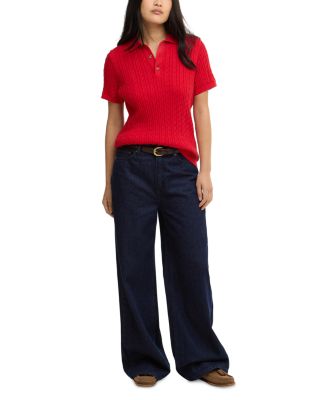 Hartland Cable Knit Polo Tee