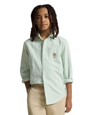 Boys' Polo Bear Cotton Oxford Shirt - Big Kid
