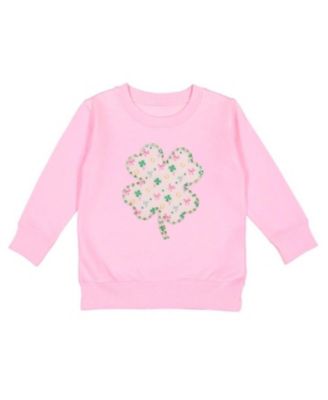 Girls' Ditsy Shamrock Patch St. Patrick's Day Sweatshirt - Baby, Little Kid
