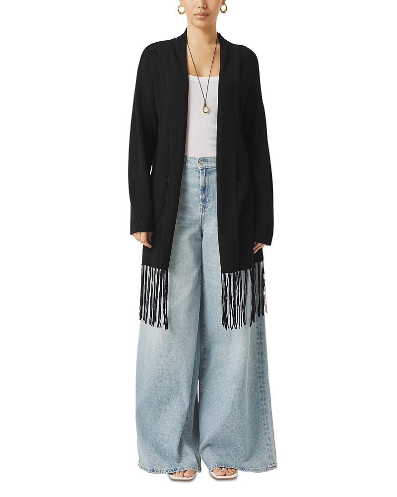 Splendid Spl X Cj Fringe Open Front Cardigan Sweater