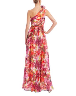 One Shoulder Ruffled Gown