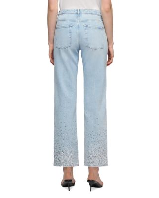 Calie Mid Rise Straight Ankle Jeans in Luminous Blue