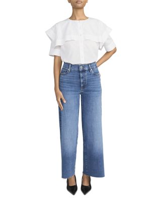 Le Pixie Slim Palazzo High Rise Jeans in Canals Raw