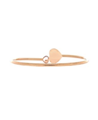  Happy Diamonds Heart Cuff Bracelet 18K Rose Gold with Pave Diamonds and 1 Floating Diamond