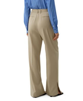  Silk Wool High-Waisted Wide-Leg Pant