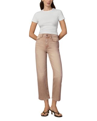 The Margot High Rise Cropped Straight Jeans in Washed Tan