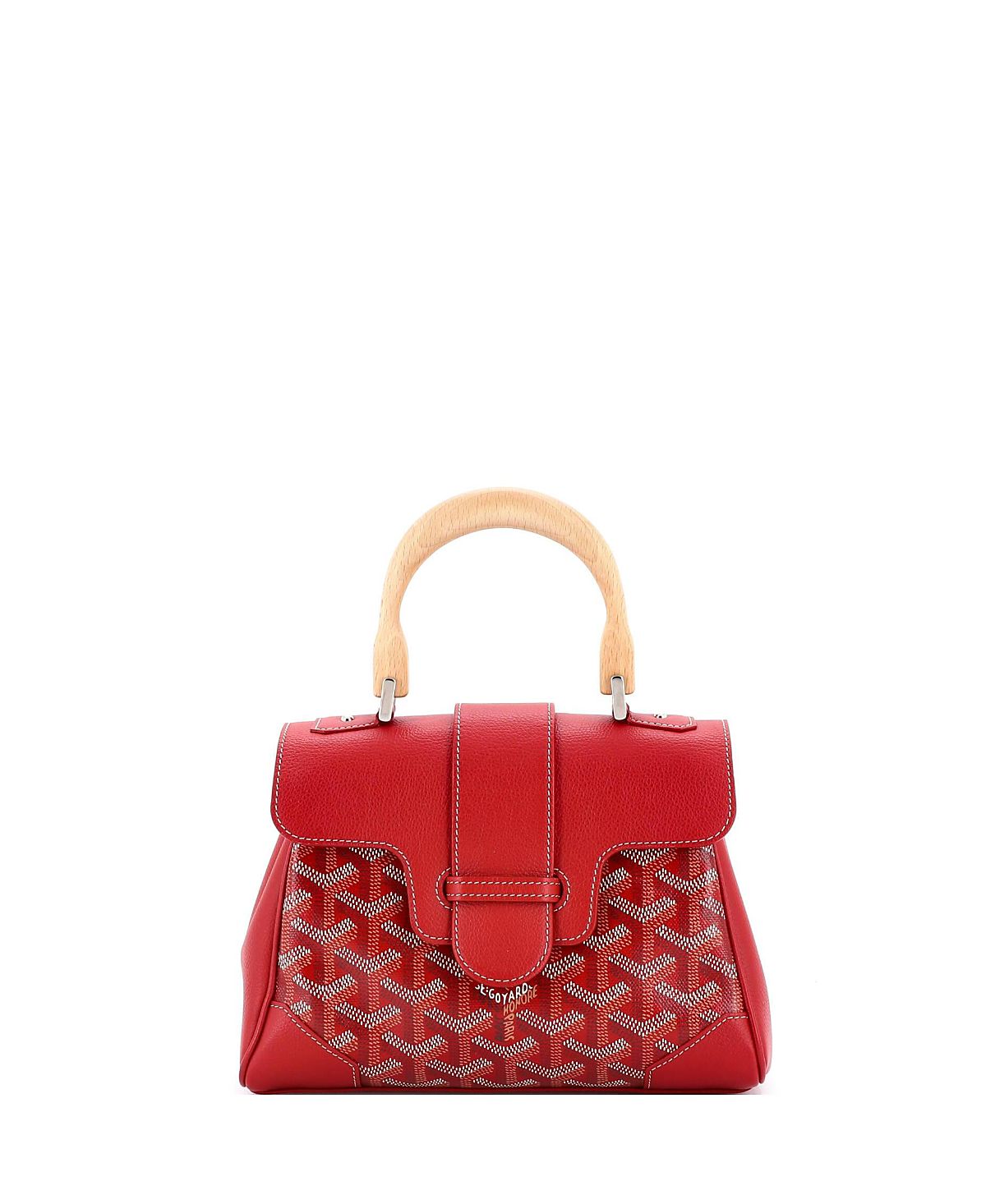 Pre-Owned Goyard Mini Saigon Top Handle Bag Coated Canvas with Leather