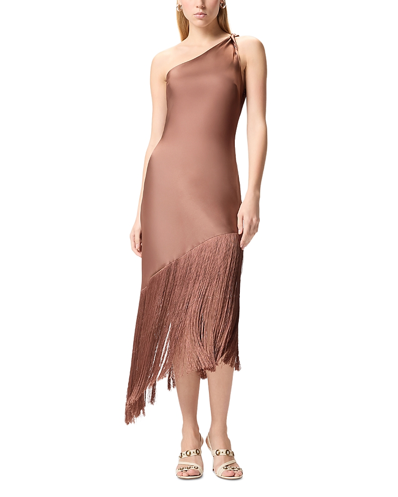 Pinko Kiwi Satin Fringe Dress