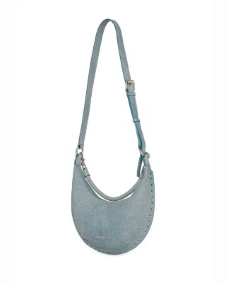 Darren Small Denim Look Suede Crescent Crossbody