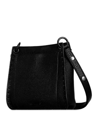 Darren Medium Black Pebbled Leather Shoulder Bag