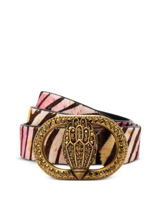 Women's Chelsea Rainbow Zebra Print Calf Hair Belt