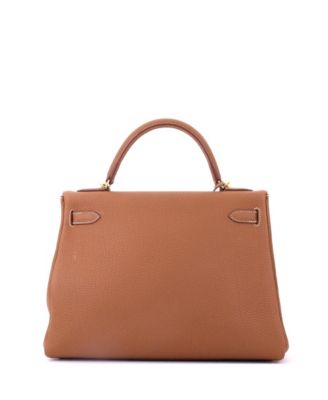 Kelly 32 Handbag Brown Togo with Gold Hardware
