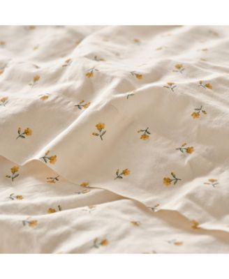 Posy Bud Linen Blend Flat Sheet, Full