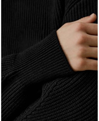 Round Neck Drop-Shoulder Merino Wool Sweater