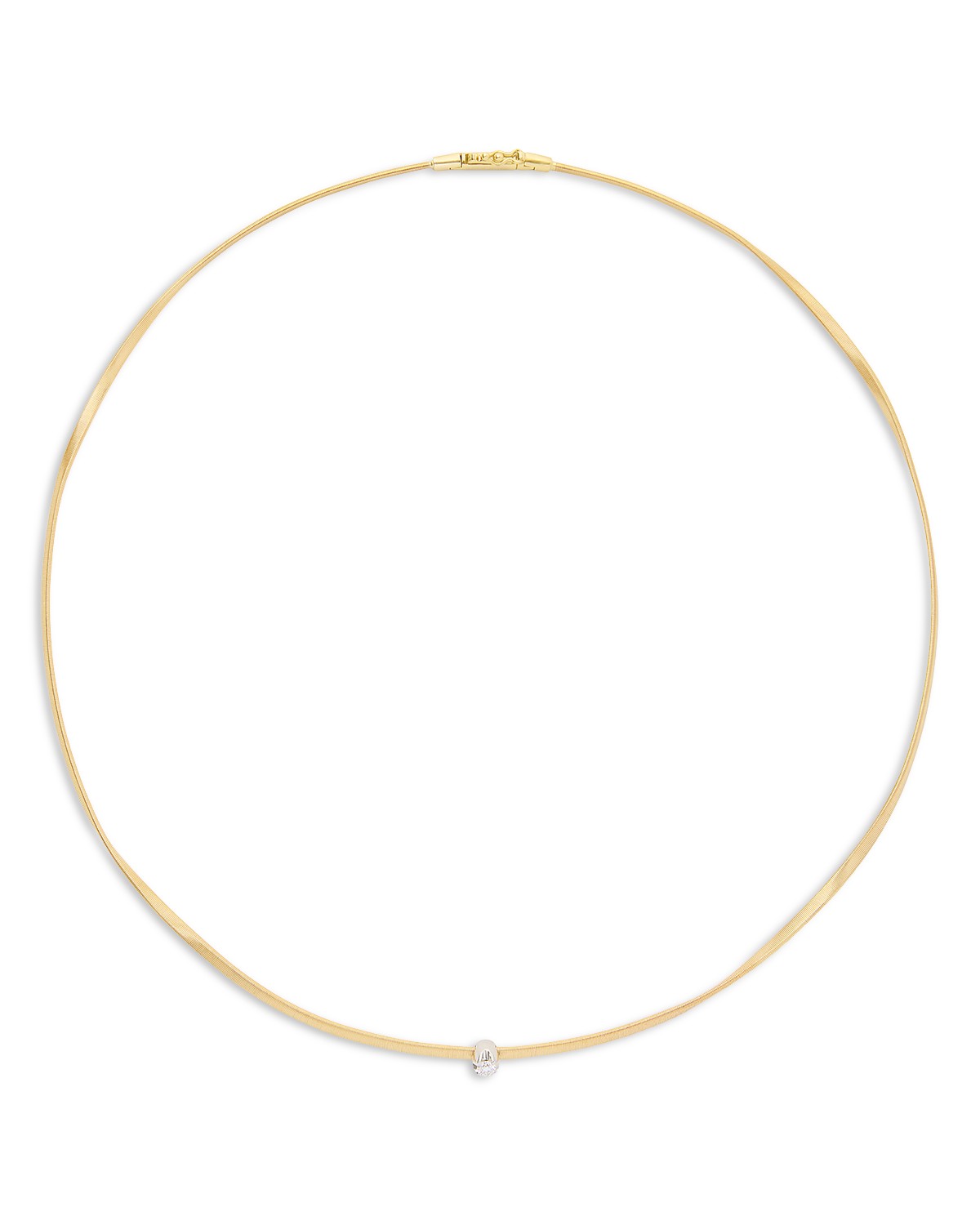 18K White & Yellow Gold Marrakech Diamond Solitaire Collar Necklace, 16.5"
