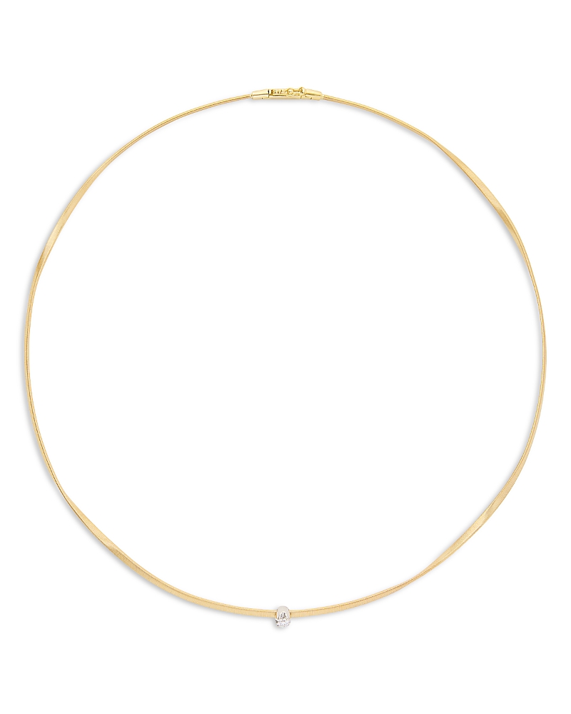 Marco Bicego 18K White & Yellow Gold Marrakech Diamond Solitaire Collar Necklace, 16.5