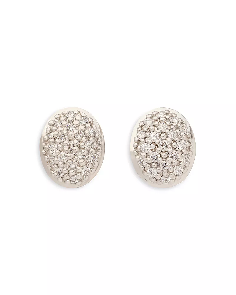 Marco Bicego 18K Yellow Gold Siviglia Diamond Oval Cluster Stud Earrings