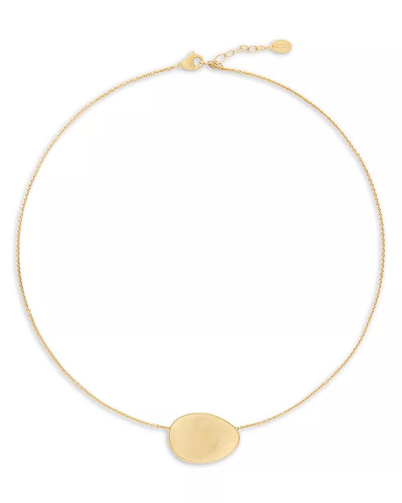 Marco Bicego 18K Yellow Gold Lunaria Diamond & Textured Link Chain Necklace, 16.5