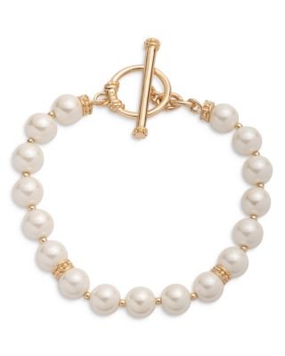 Imitation Pearl Toggle Flex Bracelet