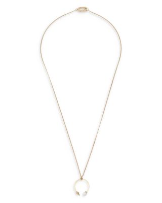 Hazel Imitation Pearl Spike Pendant Necklace, 26-28"