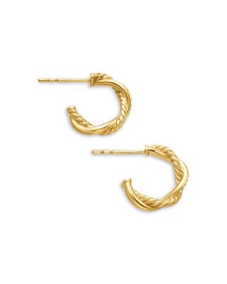 Petite Infinity Huggie Hoop Earrings in 18K Yellow Gold with Diamonds, 3mm