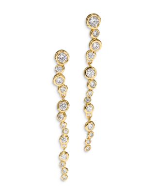 Asterales Cubic Zirconia Cascading Linear Drop Earrings