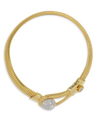 Solanales Crystal Pebble Collar Necklace, 14.5"