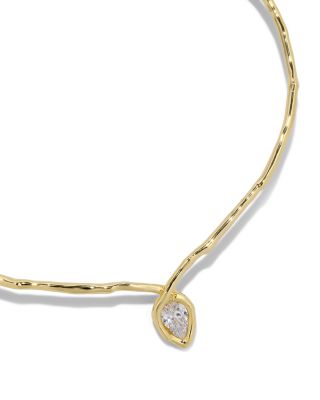 Asterales Floating Cubic Zirconia Structured Collar Necklace, 5" 