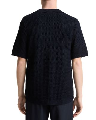 Crocheted Button Front Short Sleeve Shirt