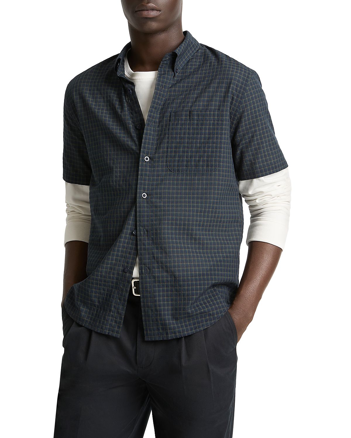 Vince Cortland Plaid Short Sleeve Shirt