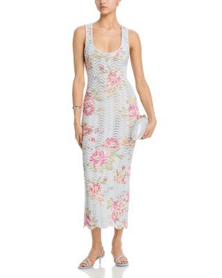 Floral Sweater Knit Tank Midi Dress