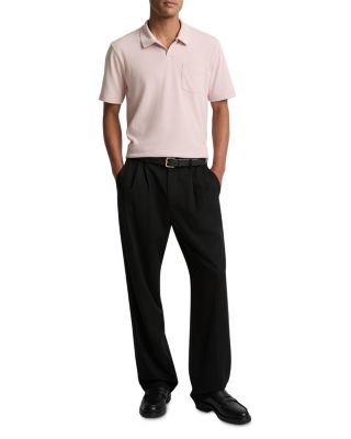 Mesh Knit Johnny Collar Polo Shirt