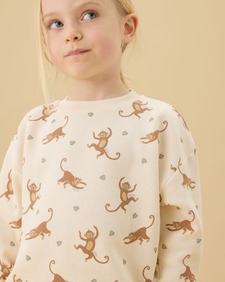 Unisex Monkey Print Sweatshirt & Jogger Set - Baby