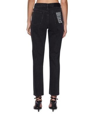 Pinup High-Rise Straight Jeans in Black